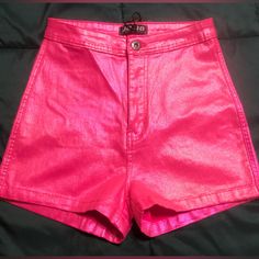 Vate Your Summer Wardrobe With These Stunning Jc & Jq Shorts In A Vibrant Metallic Hot Pink Shimmery Pattern. These High-Rise Shorts Feature A Flat Front And A Stylish Boyfriend Design, With A 2 3/4 Inch Inseam And 2 Back Pockets For Added Convenience. The Stretchy Fabric Is Made Of A Blend Of Polyester, Spandex, And Cotton, Ensuring A Comfortable And Flattering Fit For Everyday Wear. The Shorts Are Equipped With A Button And Zip Closure And Are Machine Washable For Easy Care. Perfect For Casual Trendy Jean Shorts For Party, Fitted High Rise Shorts For Party, Fitted Jean Shorts For Summer Parties, Pink High Waist Shorts For Party, High Waist Fitted Jean Shorts For Party, High Waist Pink Party Shorts, Pink High Waist Party Shorts, High-waist Fitted Jean Shorts For Party, Fitted High Waist Jean Shorts For Party