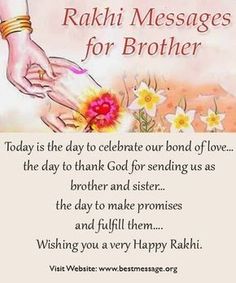 a greeting card with the message rahi messages for brother on his birthday or mother's day