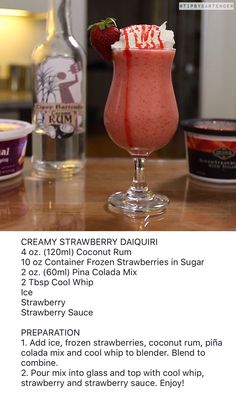 a recipe for strawberry daiquita with ice cream