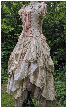 CATHYHIPPY CORSET DRESS 10 12 14 16 STEAMPUNK VICTORIAN GOTHIC BOHO WEDDING | eBay Fitted Overbust Dress For Garden Party, Summer Wedding Dress With Overbust, Summer Wedding Dress With Overbust Shape, Summer Wedding Overbust Dress, Steampunk Fitted Corset Dress For Wedding, Vintage Dress With Boned Bodice And Overbust, Vintage Dresses With Boned Bodice, Vintage Overbust Dress With Corset Back, Vintage Dress With Boned Bodice Overbust