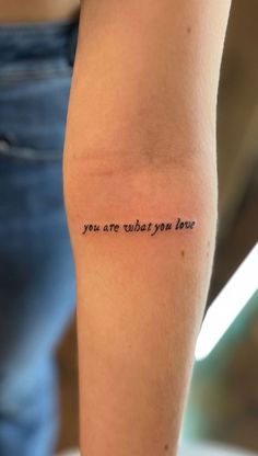 a woman's arm with a tattoo saying you are always love