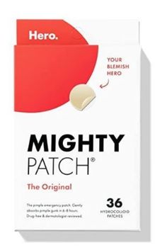 Mighty Patch Original from Hero Cosmetics - Hydrocolloid Acne Pimple Patch for Covering Zits and Blemishes, Spot Stickers for Face and Skin, Vegan-friendly and Not Tested on Animals (36 Count) Amazon Trending Products, Mighty Patch, Acne Pimple Patch, Get Some Sleep, Nose Pores, Acne Patch, Pimple Patch, Pimples Overnight, Pore Strips