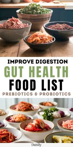 the cover of an article on how to improve digest and gut health with food list