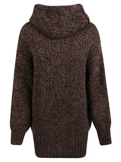 Composition: 100% Wool Brown Hooded Knit Sweater, Brown Long Sleeve Cable Knit Outerwear, Alexander Mcqueen Knitwear, Cashmere Sweater With Drawstring Hood, Long Sleeve, Tom Ford Handbags, New Bottega, Expensive Handbags, Knitted Hood, Golden Goose Deluxe Brand