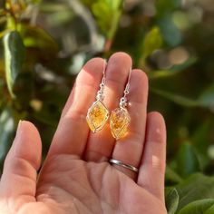 ☾ Rough Citrine Dangle Earrings ☾ High quality, small - medium citrine in its raw form in a secure & subtle setting that highlights the stone - These sunny dangles make for great statement earrings! These earrings come in pure copper or sterling silver. Choose from size small (Around .5 in) and size medium (Around 1 in) Check out our other crystal earrings here: https://www.etsy.com/shop/juicyvibrations/?section_id=33231853 Please contact us with any questions or concerns! We aim to bring you high vibes through our crystals ♡ ▲ ▲ ▲ ▲ ▲ ▲ ▲ ▲ Made to order - You will receive a similar item to what is shown in the listing photos - Each crystal adopted is individually unique ♡ ▲ ▲ ▲ ▲ ▲ ▲ ▲ ▲ Shipping includes tracking # ▲ ▲ ▲ ▲ ▲ ▲ ▲ ▲  Please find us on Instagram for promo sales, giveaways Citrine Drop Earrings, Raw Citrine, Citrine Jewelry, Citrine Earrings, November Birthstone, Pure Copper, Earrings Dangle, Natural Crystals, Crystal Earrings