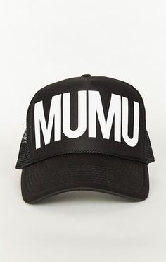 Show us your MUMU, and show it loud and proud right where we can see it on these trucker hats! Whether or not you’ll be behind the wheel of a big rig anytime soon, this funky little number would love to come along for the ride! Fun Black Trucker Hat With Curved Brim, Black 5-panel Trucker Hat With Letter Print, Fun Black Baseball Cap With Letter Print, Fun Black Trucker Hat With Letter Print, Fun Black 5-panel Snapback Hat, Black 5-panel Fun Snapback Hat, Fun Black 5-panel Baseball Cap, White Trucker Hat, Trucker Hat Black