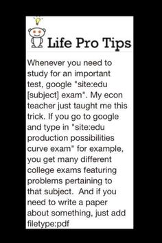 a text message that reads, life pro tips whenever you need to study for an important test