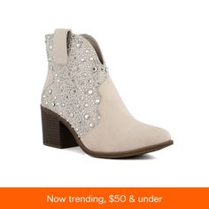 in stock Western Booties, Cute Boots, Shoes Booties, Ivory Color, Stacked Heel, Memory Foam, Heel Height, Shoes Heels, Cowboy