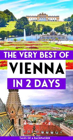 the very best of vienna in 2 days book cover with an image of a castle and gardens