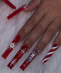 Nail Piercing, Long Acrylic Nail Designs, Nails Design With Rhinestones, Long Square Acrylic Nails, Pink Acrylic Nails, Square Acrylic Nails, Coffin Nails Designs, Dope Nails, Long Acrylic Nails