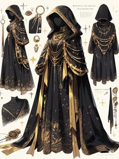 an image of a black and gold costume