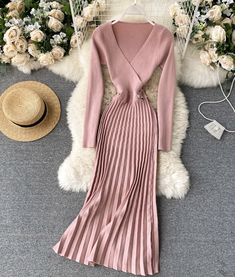 Stylish v neck sweater dressFabric: blendedColor: pink, grey, burgundy, dark grey, apricot, blackSize(cm): free sizelength 115 bust 70-110 waist 60-86 sleeve length 58 Solid Color V-neck Sweater Dress For Winter, Fall V-neck Solid Color Sweater Dress, V-neck Solid Color Sweater Dress For Winter, Elegant Pink Long Sleeve Sweater Dress, Fitted V-neck Sweater Dress In Solid Color, Elegant Pink V-neck Sweater, Fall Solid Color V-neck Sweater Dress, Trendy Ribbed V-neck Dresses, V-neck Sweater Dress For Spring