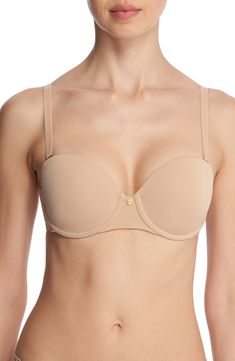 Soft foam contour cups disappear under clothes in this convertible underwire bra that lifts, shapes and supports. Removable, adjustable straps 86% nylon, 14% elastane with 47% nylon, 45% rayon, 8% elastane trim Hand wash, line dry Imported Classic Bra With Removable Cups And Underwire, Classic Full Coverage Bra With Removable Cups, Micro-elastic Underwire Bra With Removable Pads, Underwire Bra With Removable Pads And Micro-elastic Fit, Underwire Bra, Convertible, Adjustable Straps, Hand Wash, Nordstrom