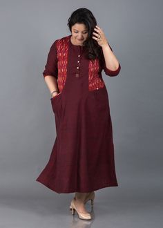 One Piece Frock, Western Dresses For Girl, Simple Kurti, Stylish Plus Size Clothing, Casual Formal Dresses, Ikat Dress, Designer Kurti Patterns, Simple Kurti Designs, Frock For Women