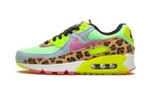 Available in a range of sizes to fit any style, this shoe is a must-have for any fan. Don?t miss out on the opportunity to add this shoe to your collection and experience the ultimate in style, comfort, and performance. Order now and step up your sneaker game! Womens Air Max 90, Leopard Print Nikes, Green Sunset, Air Max 90 Black, Air Max 90 Women, Rave Culture, Leopard Print Shoes, Unique Looks, Air Jordan Sneakers