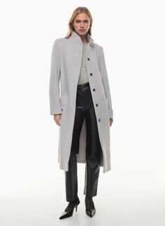 THE COCOON LONG COAT | Aritzia Wilfred Cocoon Coat, Wind Protection, Cocoon Coat, Cashmere Coat, Soft Wool, Funnel Neck, Winter Wardrobe, Long Coat, Wool Coat