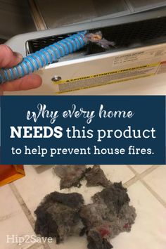 a person is holding a knife over some rocks on the floor with text that reads, why every home needs this product to help prevent house fires