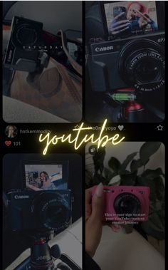 a collage of photos with the word youtube on it