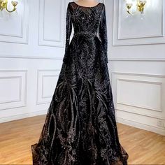 Worn Once Fits Size 8,10,12 . Black Dress Classy Elegant Long, Black Couture Gown, Black Couture, Black Gowns, Black Dresses Classy, Couture Gown, Black Gown, Couture Gowns, Evening Gowns Formal