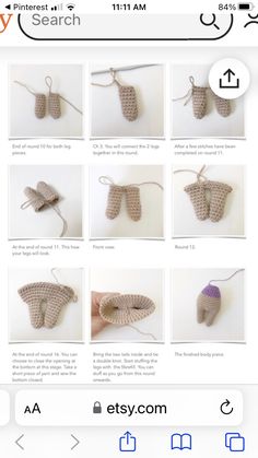 the instructions for crochet baby booties are shown in several different styles and sizes