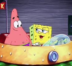 spongebob and patrick in the boat