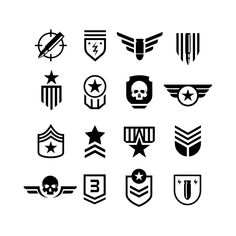 Military symbol icons and logos special forces Military Logo Design, Deadpool Stickers, Special Forces Logo, Liberty Logo, Military Graphics, Police Logo, K Letter, City Branding