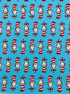 "20cm x 30cm Turquoise Dr. Seuss Cat in Hats Printed on Faux Leather for Hair Bows and Crafts This listing is for the pictured 1 sheet of 7.89\" x 11.5\" faux leather We ship daily! Please see 100's of our prints at www.IowaRibbonandBows.biz Please contact us if you have any questions!! Thank you for shopping!" Fb Background, Cricut Patterns, Cricut Business, Dr Seuss Quotes, Seuss Quotes, Hat Print, Tshirt Ideas, Cat Hat, Dr Seuss