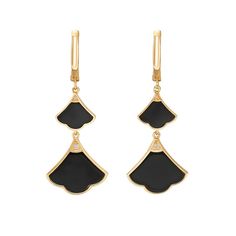 These absolutely gorgeous gold over sterling silver onyx and cubic zirconia double drop earrings are sure to be a favorite pair in your jewelry collection. These absolutely gorgeous gold over sterling silver onyx and cubic zirconia double drop earrings are sure to be a favorite pair in your jewelry collection. Length: 42 mm Backings: latch back Metal: sterling silver Plating: gold tone Finish: polished Packaging: boxedSTONE DETAILS Stone type: cubic zirconia, onyx Total weight: 1 ct. Center ston Elegant 14k Gold Jewelry With Black Enamel, Luxury Onyx Drop Earrings, Black 14k Gold Earrings For Evening, Luxury Yellow Gold Onyx Earrings, Fine Jewelry 14k Gold Black Earrings, Luxury Black Earrings With Polished Finish, Elegant Black Enamel Earrings For Gift, Black Gold-plated Earrings, Black Gold-plated Pierced Earrings