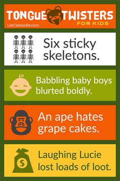 four different types of baby toys are shown in this graphic above the words, six sticky skeletons