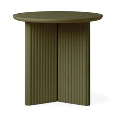 a round table with an open door in the center and vertical slats on it