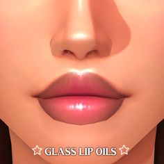 an animated image of a woman's lips with the words glass lip oils on it