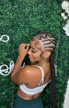 Cute Cornrows Braids Black Women, Cornrow Braids With Designs, Feed Ins Braids To The Back, Cornrows To The Back For Black Women, Straight Back Feed Ins With Designs, Feed Ins Cornrows, Braids For Black Women Feed In, Hairstyle Ideas Weave Braids, Braids To Back For Black Hair