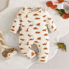 2-Pack Baby Dino Solid Color Romper – MiniOlie White Cotton Onesie With Dinosaur Print, Cute Fitted Dinosaur Print Onesie, Cute White Onesie With Dinosaur Print, Baby Dino, Baby Grows, Height And Weight, Photo Props, Size Chart