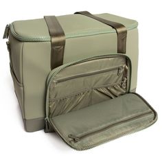 Get up and go with baby in tow. Constructed of on-trend neoprene in sage green, this weekender diaper bag is lightweight, weather-resistant and machine washable. The versatile bag can be worn as a backpack, shoulder bag and crossbody carryall and fits most airline carry-on size limits. Boasting an abundance of pockets for all of your and your baby's essentials, the weekender accommodates a laptop and includes multiple mesh pockets, a key clip and a changing pad. This diaper bag makes a lovely sh Casual Green Diaper Bag For Travel, Green Large Capacity Diaper Bag For Travel, Cheap Green Diaper Bag For Daily Use, Cheap Green Diaper Bag, Green Rectangular Diaper Bag For On-the-go, Get Up And Go, Key Clip, Freshly Picked, Changing Pad