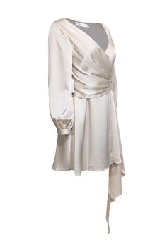 Introducing the "Eccles" wrap dress by Fame & Partners - your go-to for easy elegance at any special event. This dreamy satin piece boasts a flowy silhouette, blouson sleeves, a waist sash, and a flirty hemline. Pair with sparkling earrings and nude heels for a stunning look! Size 6 100% Polyester Lined Surplice neckline Long sleeves with buttoned cuffs Sash detail at waist Wrap silhouette w/ buttons at side Light run back of left sleeve Bust 36" Waist 29" Shoulder to hem 33.5" Sleeve length 23" Champagne Satin Dress, Sparkling Earrings, Fame And Partners, Waist Sash, Muslim Fashion Dress, Surplice Neckline, Sparkle Earrings, Nude Heels, Size 6 Dress