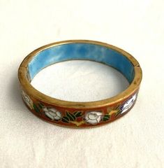 Vintage Old Chinese Colbalt Blue Brown Flower Cloisonne Bangle Bracelet Ethnic | eBay Traditional Blue Flower Jewelry, Traditional Flower Shaped Bracelets, Blue Bracelets For Festivals, Blue Bohemian Flower Bracelets, Bohemian Blue Flower Bracelets, Bohemian Blue Round Bangle, Colbalt Blue, Brown Flower, Chinese Art