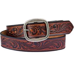 This classic western design brings a little bit of country to your belt, Yee-Haw! Belt pictured in Buckskin/Black with Silver Toned Rectangle Buckle (No Loop). Looking for this belt in a different color? We'd be happy to craft it for you. Just shoot us a message :)        Made from premium full-grain American cowhide and built to last. Won't rip, split or peel apart like store-bought impostors!        Oh Snap! Belt comes included with a stylish plain buckle attached with durable snaps allowing f Classic Concho Belt Buckles For Rodeo, Classic Brown Belt For Ranch, Classic Adjustable Hand Tooled Belt, Classic Adjustable Hand-tooled Belt, Western Leather Belt For Western-themed Events, Classic Brown Belt With Concho Details, Classic Hand Tooled Belt Buckles For Western-themed Events, Classic Concho Belt For Western-themed Events, Western Style Belts For Rodeo