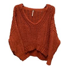 Brand: FREE PEOPLE Style: SWEATER Color: RUST Size: XS SKU: 103-103336-6787 CONDITION: GENTLY USED Burnt Orange Crew Neck Sweater, Cozy Orange Knit Top, Casual Orange Ribbed Sweater, Orange Sweater Outfit, Orange Clothes, Orange Sweater, Orange Outfit, Free People Style, Sweater Outfit