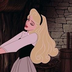 an animated image of a woman in a dress with long blonde hair and eyes closed