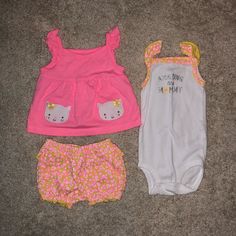 Such A Cute Outfit For A Sweet Little Baby Girl! This Was Bought For Us But Unfortunately The Seasons Didn’t Line Up. New Without Tags! Cute Pink Sleeveless Sets, Cute Sleeveless Pink Sets, Pink Sleeveless Sets For Playtime, Sleeveless Pink Sets For Playtime, Cute Pink Sleeveless Clothing Sets, Cotton Sleeveless Set For First Birthday, Pink Sleeveless Playtime Sets, Cute Diaper Cover For First Birthday, Playful Pink Diaper Cover For Spring