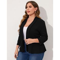 [COMFORTABLE AND BREATHABLE] - Made of 95% polyester and 5% spandex, This blazer is soft, light, and stretchy, providing a comfortable and breathable fit. Black V-neck Relaxed Fit Cardigan, Womens Tailored Suit, Black Relaxed Fit V-neck Cardigan, Black Long Sleeve Kimono, One Size, Plaid Shirt Women, Black Stretch V-neck Cardigan, Crop Jean Jacket, Denim Corset, Faux Suede Jacket