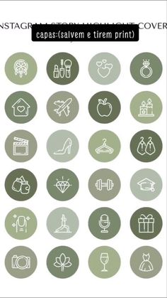 the icons are drawn in white on a green background