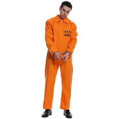 PRICES MAY VARY. The fabric of this orange prison garment is polyester fiber, which is comfortable to wear and does not wrinkle easily. But because of the long-term packaging, you only need to use an iron to restore it to the original state when you receive it. The prisoner costume include Jumpsuit，with zipper on the chest.It is easy to put on and take off. This prisoner costume is suitable for those who are 6.1 feet tall and below. PGOND is Committed to Developing and Designing Various Types of Cheap Red Long Sleeve Onesie, American Physco Womens Costume, Costume Ensanglanté, Orange Prisoner, Inmate Costume, Prison Jumpsuit, Prisoner Costume, Costume Jumpsuit, Orange Jumpsuit