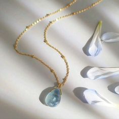 This Is A Gorgeous Necklace. It Is 18k Gold Over 925 Silver. The Chain Is So Beautiful And Sparkling And The Stone Is A Standout Piece. Brand New Never Worn, Comes In A Box Aquamarine Necklace, Fantasy Jewelry, Gorgeous Necklaces, Aquamarine, Cute Jewelry, Womens Jewelry Necklace, Silver Gold, 925 Silver, 18k Gold