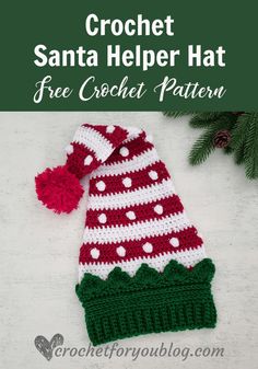 crochet santa helper hat free pattern