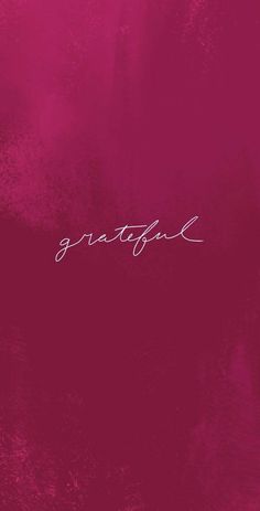 the word grateful written in white ink on a pink background with an artistic design and texture