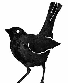 a black and white drawing of a bird