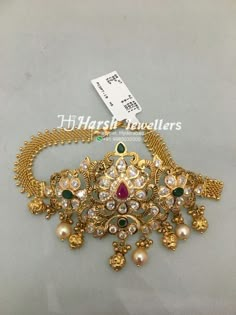 2 In 1 Choker And Vanki, Cheyi Patti Designs Gold, Bhajuband Choker Gold, Choker Cum Bajubandh Designs, Chokar Design Jewelry In Gold, Gold Choker Necklace Indian Bridal, Gold Chockers, Choker Necklace Designs Gold Indian, Gold Choker Necklace Indian