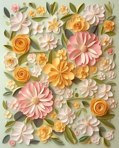 paper flowers are arranged in the shape of a bouquet