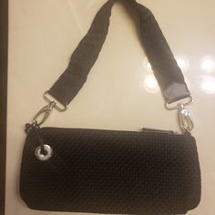 Nwot The Sak Woven Baguette Bag. Nice Heavy Silvertone Hardware To Strap. Medallion. Top Zip. Inside 2 Slip Pockets Plus Zippered Pocket And Card Slots. Even A Heart Mirror. Approx 11" By 5". The Perfect Bag For Your Phone, Lipstick, Keys And Cards. Use For A Formal Affair Or Carry As A Causal Baguette Cheap Simple Rectangular Baguette Bag, Heart Mirror, Baguette Bag, The Sak, Perfect Bag, Black Bag, A Heart, Card Slots, Slots